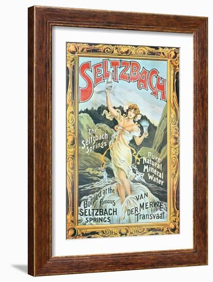 Poster Advertising 'Seltzbach' Pure Natural Mineral Water from the Seltzbach Springs-English-Framed Giclee Print