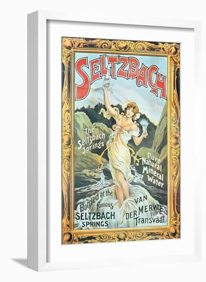 Poster Advertising 'Seltzbach' Pure Natural Mineral Water from the Seltzbach Springs-English-Framed Giclee Print