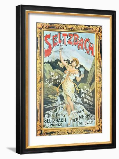Poster Advertising 'Seltzbach' Pure Natural Mineral Water from the Seltzbach Springs-English-Framed Giclee Print