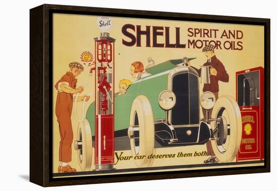 Poster Advertising Shell Spirit and Motor Oils-René Vincent-Framed Premier Image Canvas