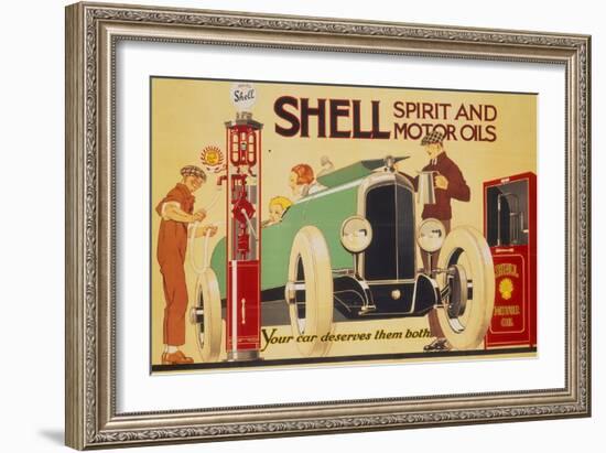 Poster Advertising Shell Spirit and Motor Oils-René Vincent-Framed Giclee Print