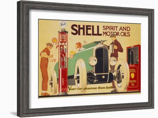 Poster Advertising Shell Spirit and Motor Oils-René Vincent-Framed Giclee Print