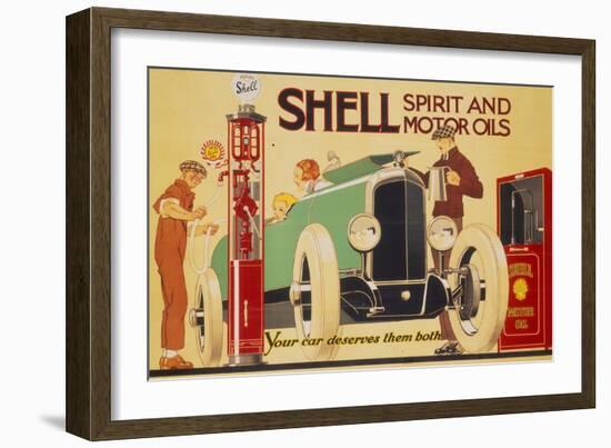 Poster Advertising Shell Spirit and Motor Oils-René Vincent-Framed Giclee Print