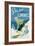 Poster Advertising Skiing Holidays in the Province of Quebec, c.1938-null-Framed Giclee Print