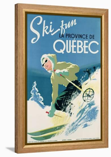 Poster Advertising Skiing Holidays in the Province of Quebec, c.1938-null-Framed Premier Image Canvas