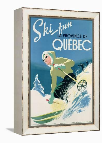 Poster Advertising Skiing Holidays in the Province of Quebec, c.1938-null-Framed Premier Image Canvas