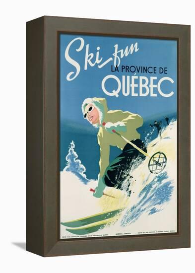 Poster Advertising Skiing Holidays in the Province of Quebec, c.1938-null-Framed Premier Image Canvas