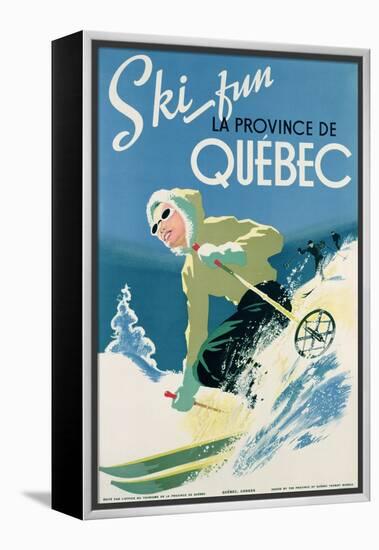 Poster Advertising Skiing Holidays in the Province of Quebec, c.1938-null-Framed Premier Image Canvas