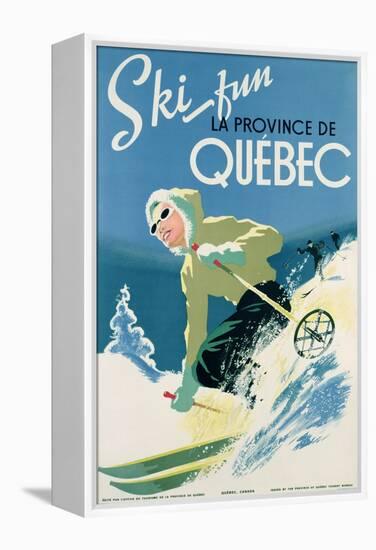 Poster Advertising Skiing Holidays in the Province of Quebec, c.1938-null-Framed Premier Image Canvas