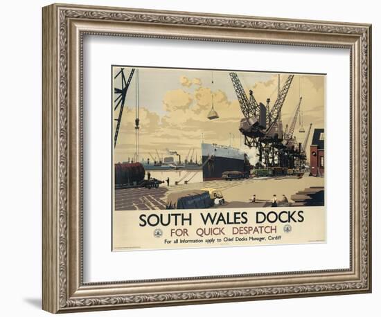 Poster Advertising South Wales Docks, 1947-Joseph Werner-Framed Giclee Print