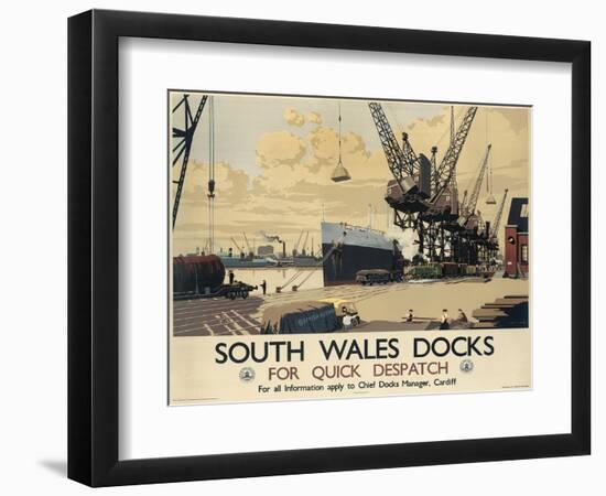 Poster Advertising South Wales Docks, 1947-Joseph Werner-Framed Giclee Print