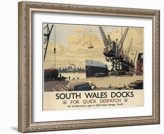 Poster Advertising South Wales Docks, 1947-Joseph Werner-Framed Giclee Print