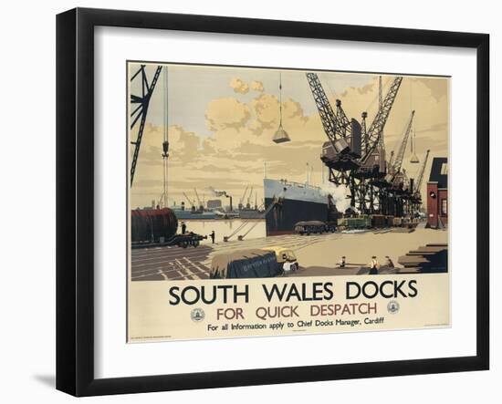 Poster Advertising South Wales Docks, 1947-Joseph Werner-Framed Giclee Print