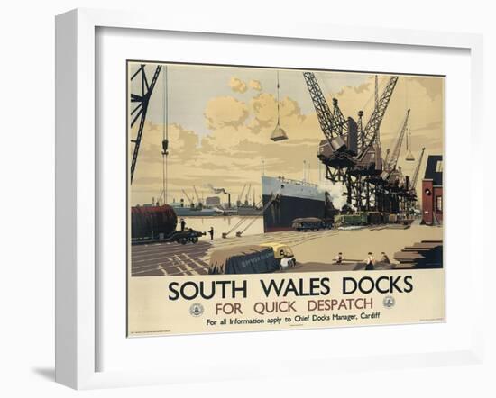 Poster Advertising South Wales Docks, 1947-Joseph Werner-Framed Giclee Print