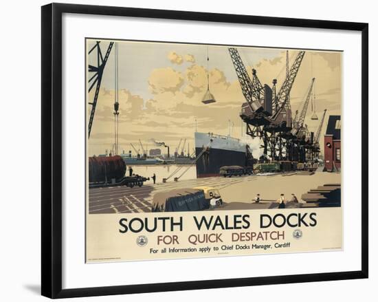 Poster Advertising South Wales Docks, 1947-Joseph Werner-Framed Giclee Print