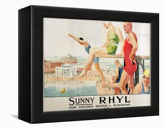 Poster Advertising Sunny Rhyl (Colour Litho)-Septimus Edwin Scott-Framed Premier Image Canvas