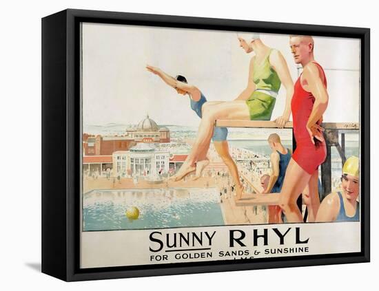 Poster Advertising Sunny Rhyl (Colour Litho)-Septimus Edwin Scott-Framed Premier Image Canvas