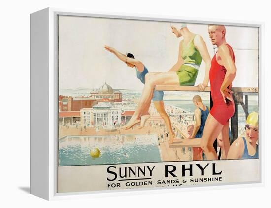 Poster Advertising Sunny Rhyl (Colour Litho)-Septimus Edwin Scott-Framed Premier Image Canvas