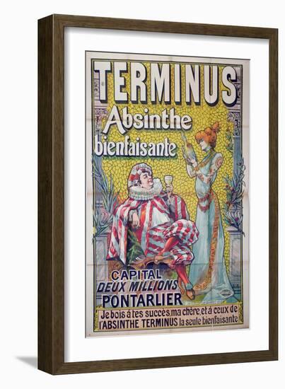 Poster advertising 'Terminus' absinthe, starring Sarah Bernhardt and Constant Coquelin-Francisco Tamagno-Framed Giclee Print