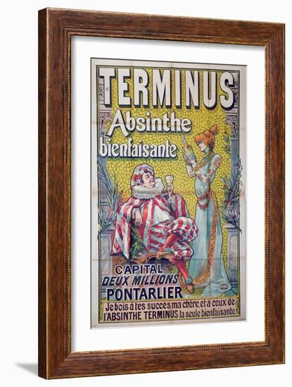 Poster advertising 'Terminus' absinthe, starring Sarah Bernhardt and Constant Coquelin-Francisco Tamagno-Framed Giclee Print