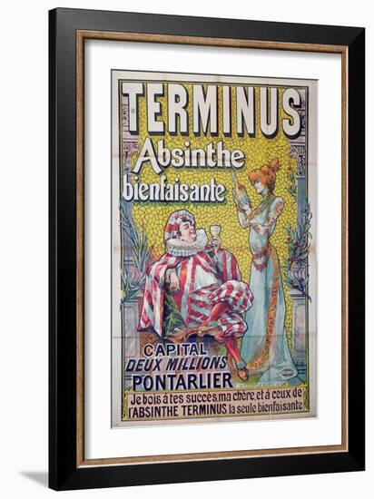 Poster advertising 'Terminus' absinthe, starring Sarah Bernhardt and Constant Coquelin-Francisco Tamagno-Framed Giclee Print