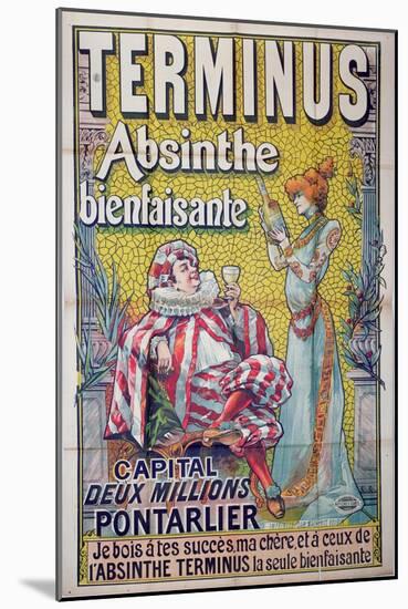 Poster advertising 'Terminus' absinthe, starring Sarah Bernhardt and Constant Coquelin-Francisco Tamagno-Mounted Giclee Print