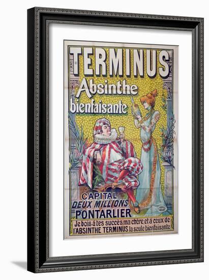 Poster advertising 'Terminus' absinthe, starring Sarah Bernhardt and Constant Coquelin-Francisco Tamagno-Framed Giclee Print