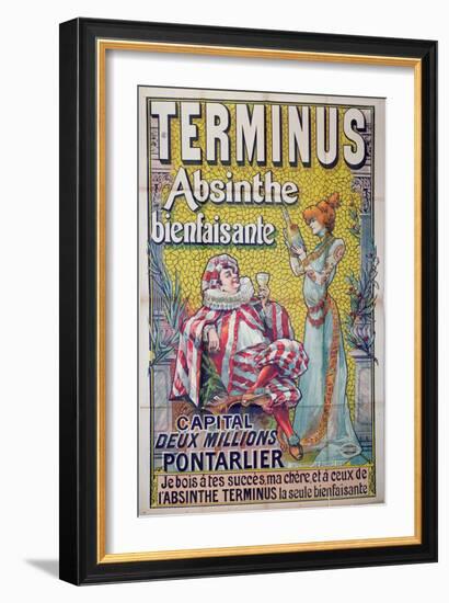 Poster advertising 'Terminus' absinthe, starring Sarah Bernhardt and Constant Coquelin-Francisco Tamagno-Framed Giclee Print