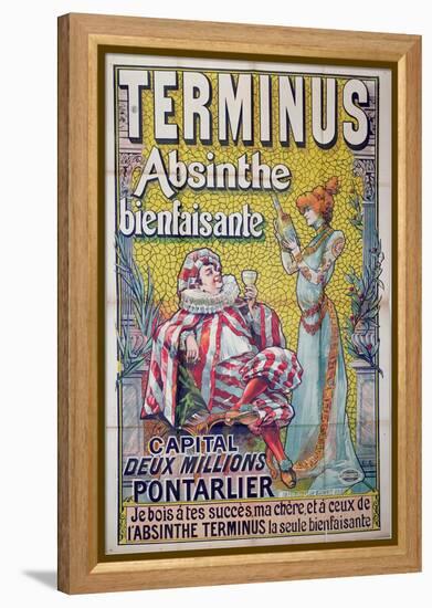 Poster advertising 'Terminus' absinthe, starring Sarah Bernhardt and Constant Coquelin-Francisco Tamagno-Framed Premier Image Canvas