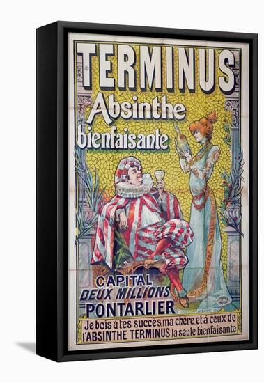 Poster advertising 'Terminus' absinthe, starring Sarah Bernhardt and Constant Coquelin-Francisco Tamagno-Framed Premier Image Canvas