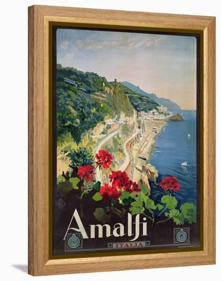 Poster Advertising the Amalfi Coast-Mario Borgoni-Framed Premier Image Canvas