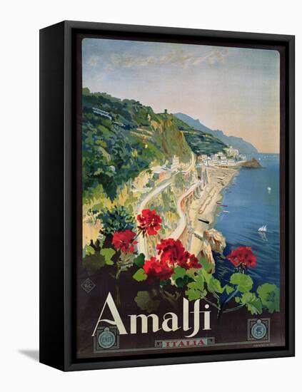 Poster Advertising the Amalfi Coast-Mario Borgoni-Framed Premier Image Canvas