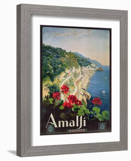 Poster Advertising the Amalfi Coast-Mario Borgoni-Framed Giclee Print