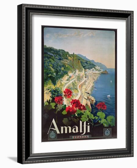 Poster Advertising the Amalfi Coast-Mario Borgoni-Framed Giclee Print