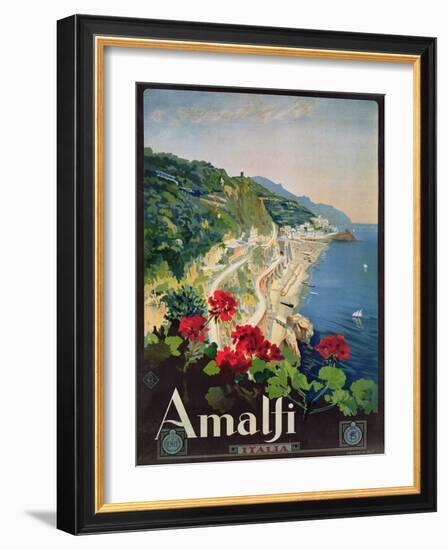 Poster Advertising the Amalfi Coast-Mario Borgoni-Framed Giclee Print