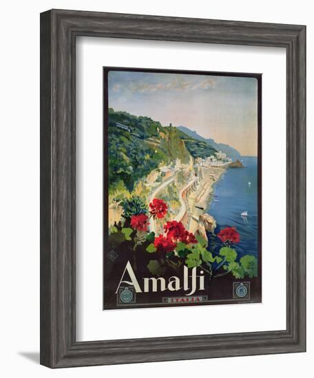 Poster Advertising the Amalfi Coast-Mario Borgoni-Framed Giclee Print