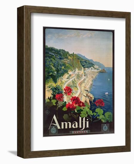 Poster Advertising the Amalfi Coast-Mario Borgoni-Framed Giclee Print