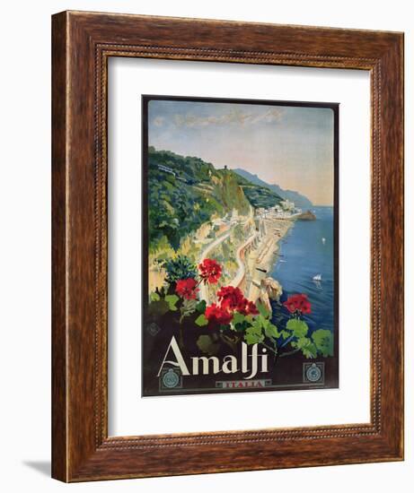 Poster Advertising the Amalfi Coast-Mario Borgoni-Framed Giclee Print