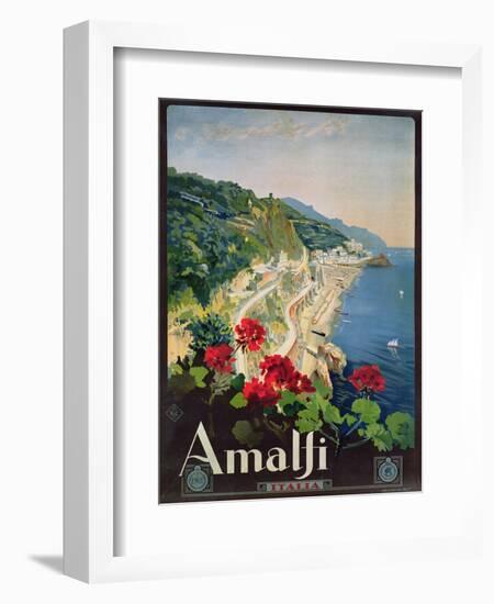 Poster Advertising the Amalfi Coast-Mario Borgoni-Framed Giclee Print