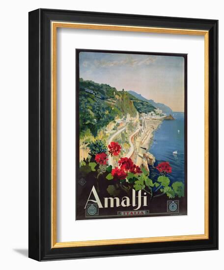 Poster Advertising the Amalfi Coast-Mario Borgoni-Framed Giclee Print