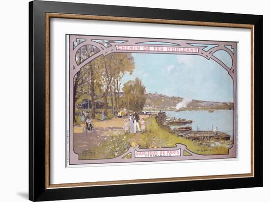 Poster Advertising the Attractions of a Visit to the Parisian Suburb of Athis-Mons with the…-Luigi Loir-Framed Giclee Print