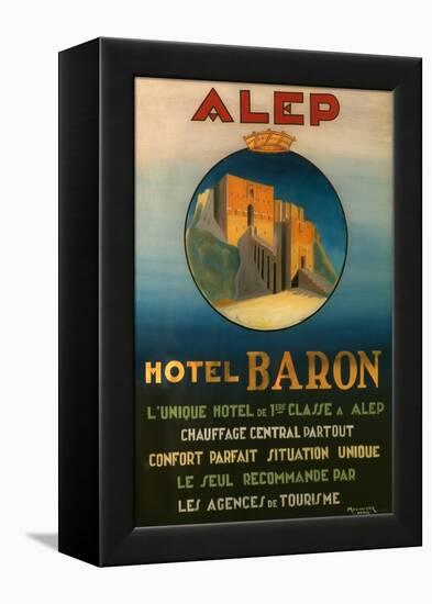 Poster Advertising the Baron Hotel in Aleppo, C.1920-null-Framed Premier Image Canvas