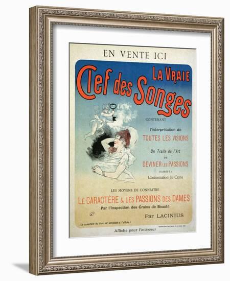 Poster Advertising the Book "La Vraie Clef Des Songes" by Lacinius, 1892-Jules Chéret-Framed Giclee Print