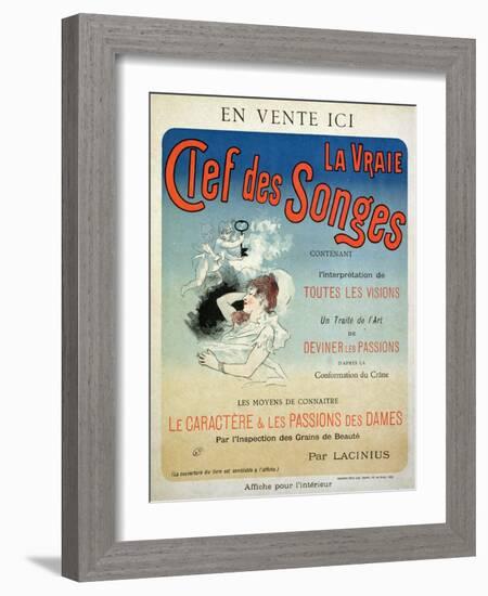 Poster Advertising the Book "La Vraie Clef Des Songes" by Lacinius, 1892-Jules Chéret-Framed Giclee Print