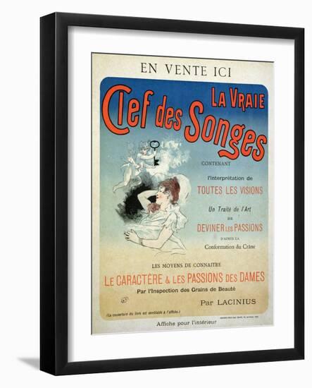 Poster Advertising the Book "La Vraie Clef Des Songes" by Lacinius, 1892-Jules Chéret-Framed Giclee Print