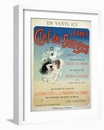 Poster Advertising the Book "La Vraie Clef Des Songes" by Lacinius, 1892-Jules Chéret-Framed Giclee Print