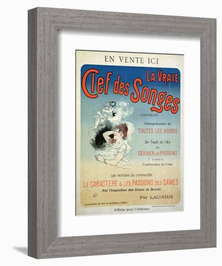 Poster Advertising the Book "La Vraie Clef Des Songes" by Lacinius, 1892-Jules Chéret-Framed Giclee Print