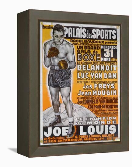 Poster Advertising the Boxing Match Between the Belgian Champion, Delannoit and the Dutch…-Belgian School-Framed Premier Image Canvas