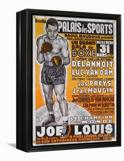 Poster Advertising the Boxing Match Between the Belgian Champion, Delannoit and the Dutch…-Belgian School-Framed Premier Image Canvas