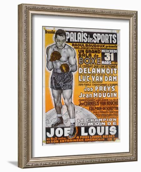 Poster Advertising the Boxing Match Between the Belgian Champion, Delannoit and the Dutch…-Belgian School-Framed Premium Giclee Print